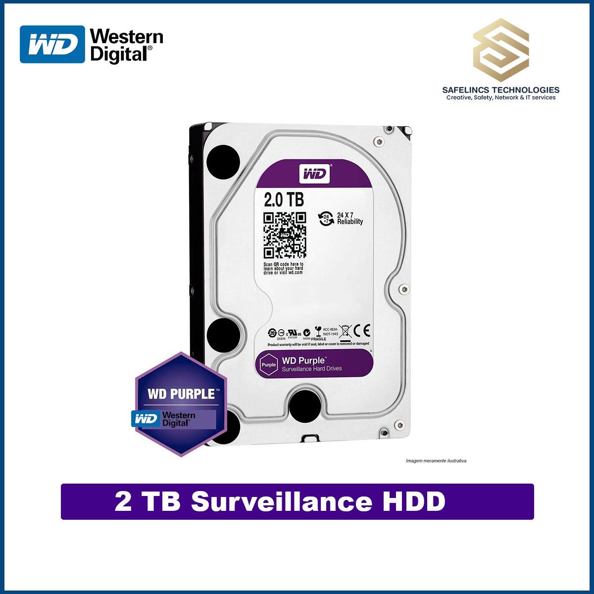 2TB WD Purple Surveillance Hard Disk.