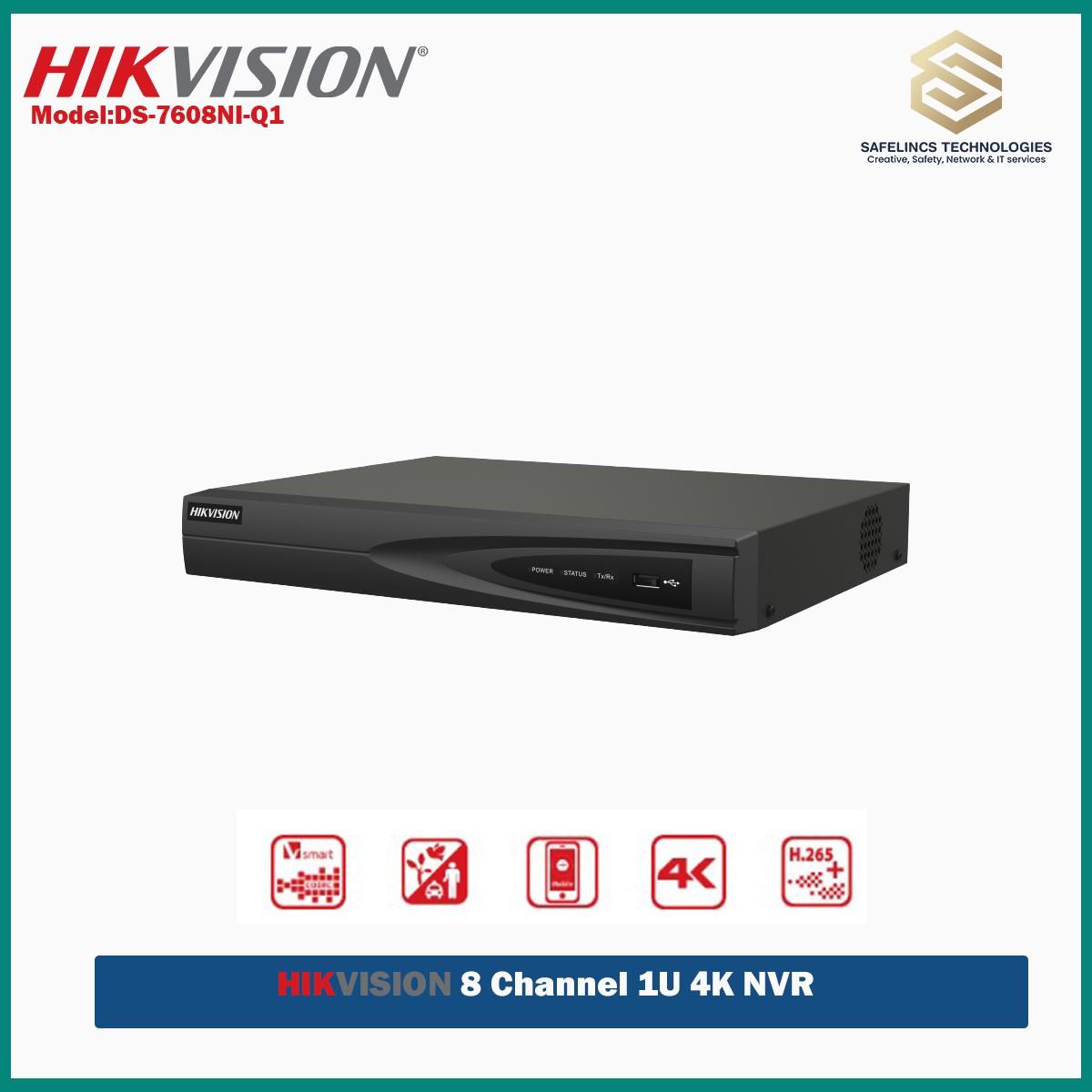 DS-7608NI-Q1-8 Channel 4K 1 U NVR