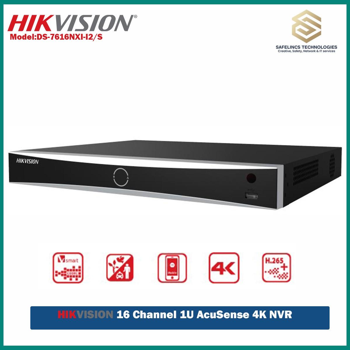 DS-7616NXI-I2-S16-ch 1U AcuSense 4K NVR