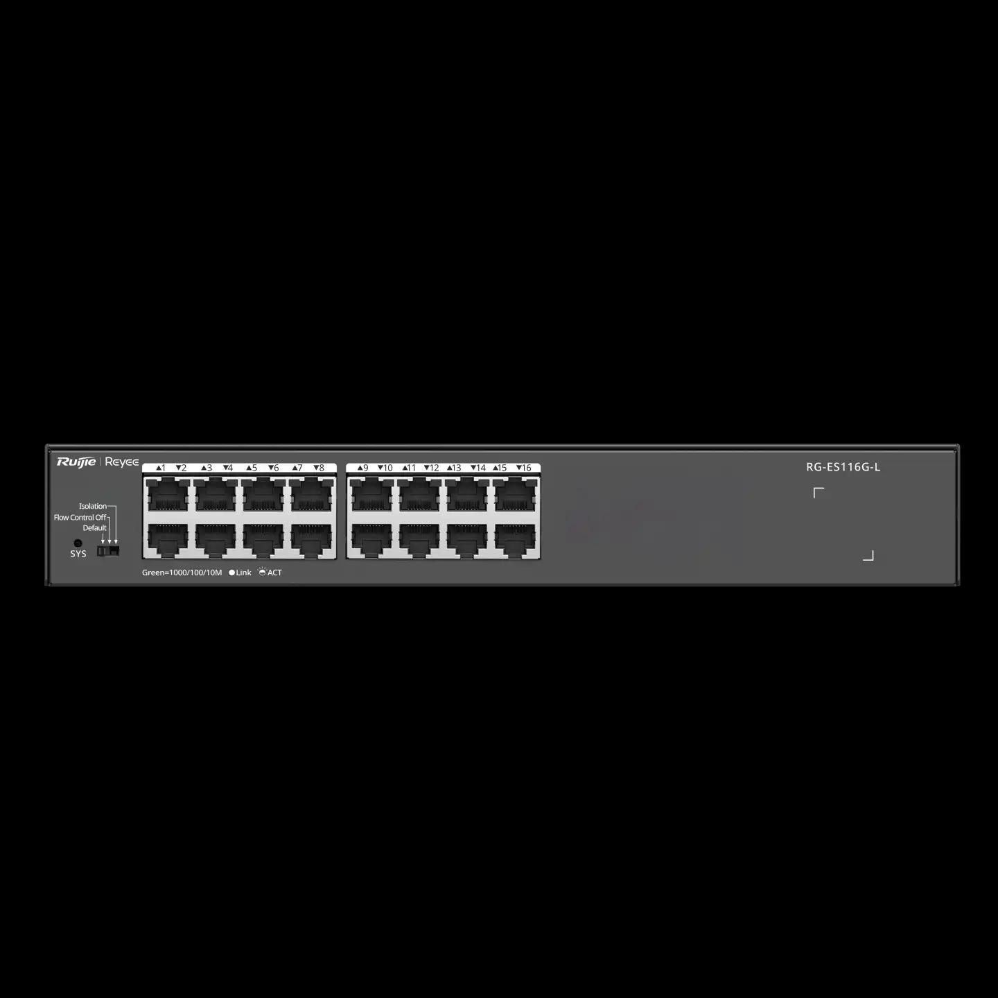 RG-ES116G-L, 16-Port 10/100/1000 Mbps Unmanaged Non-PoE Switch