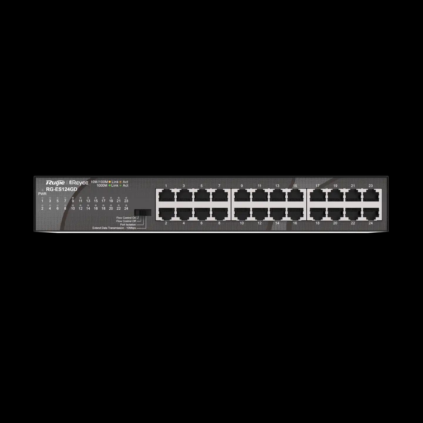 RG-ES124GD, 24-port 10/100/1000Mbps Unmanaged Switch