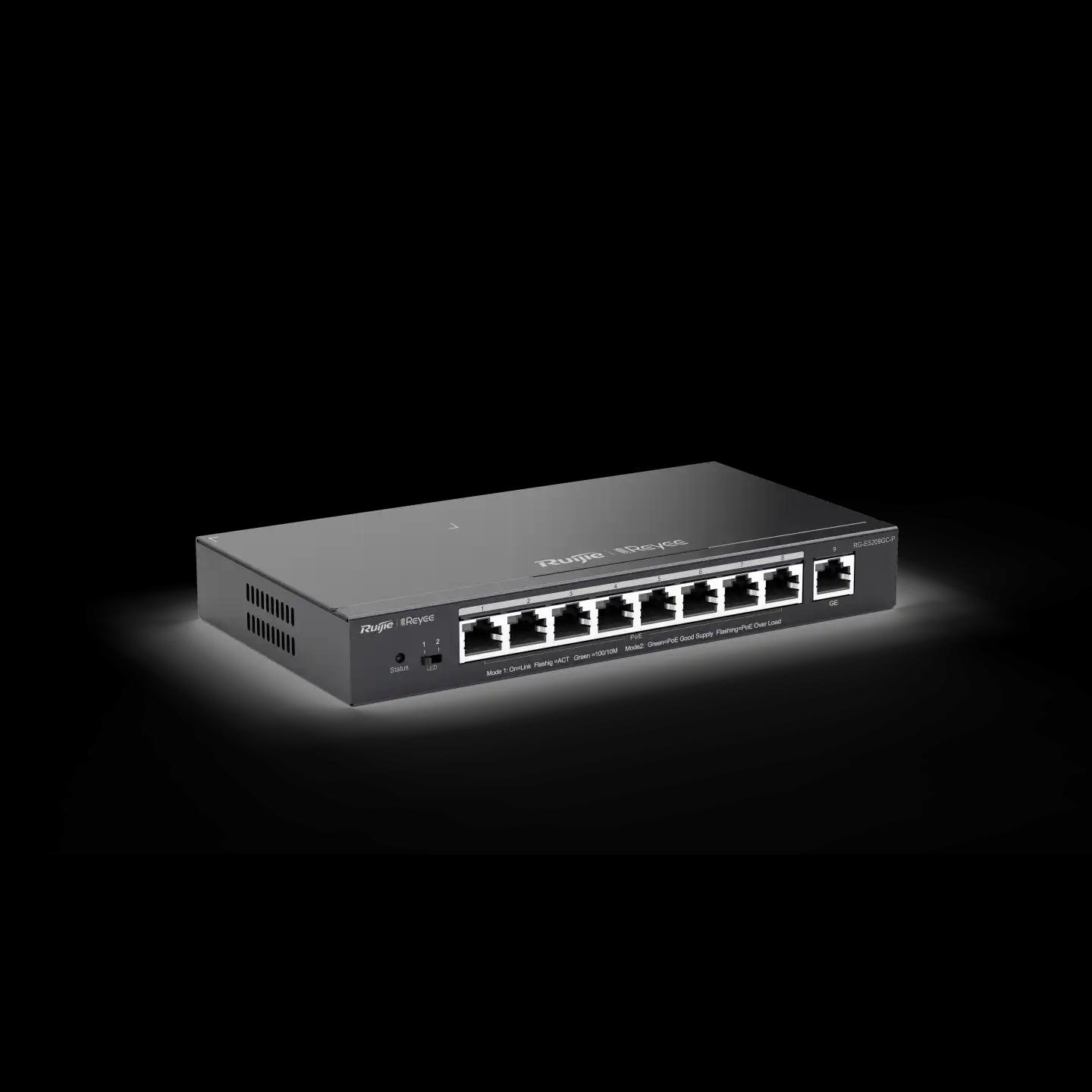 RG-ES209GC-P, 9-Port Gigabit Smart Cloud Managed PoE Switch
