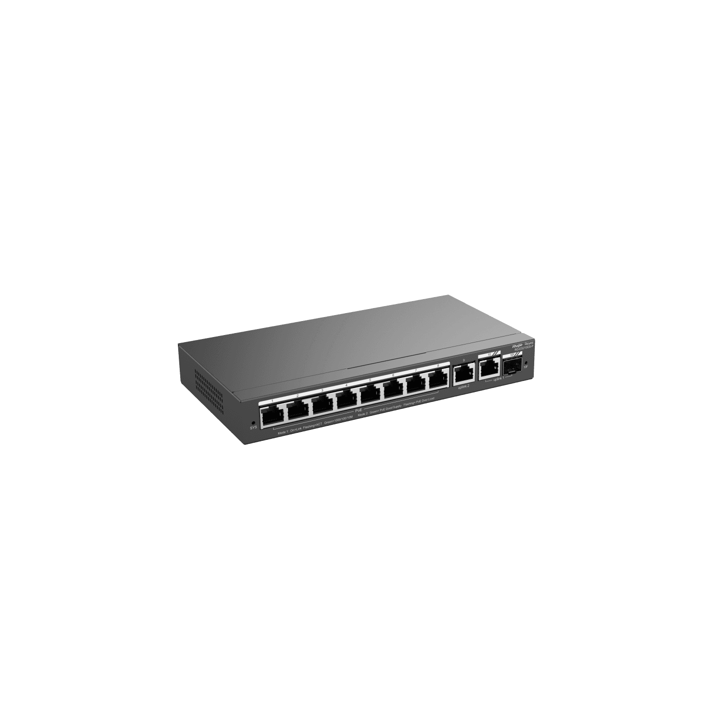RG-ES210GS-P, 10-Port Gigabit Smart Cloud Managed PoE Switch