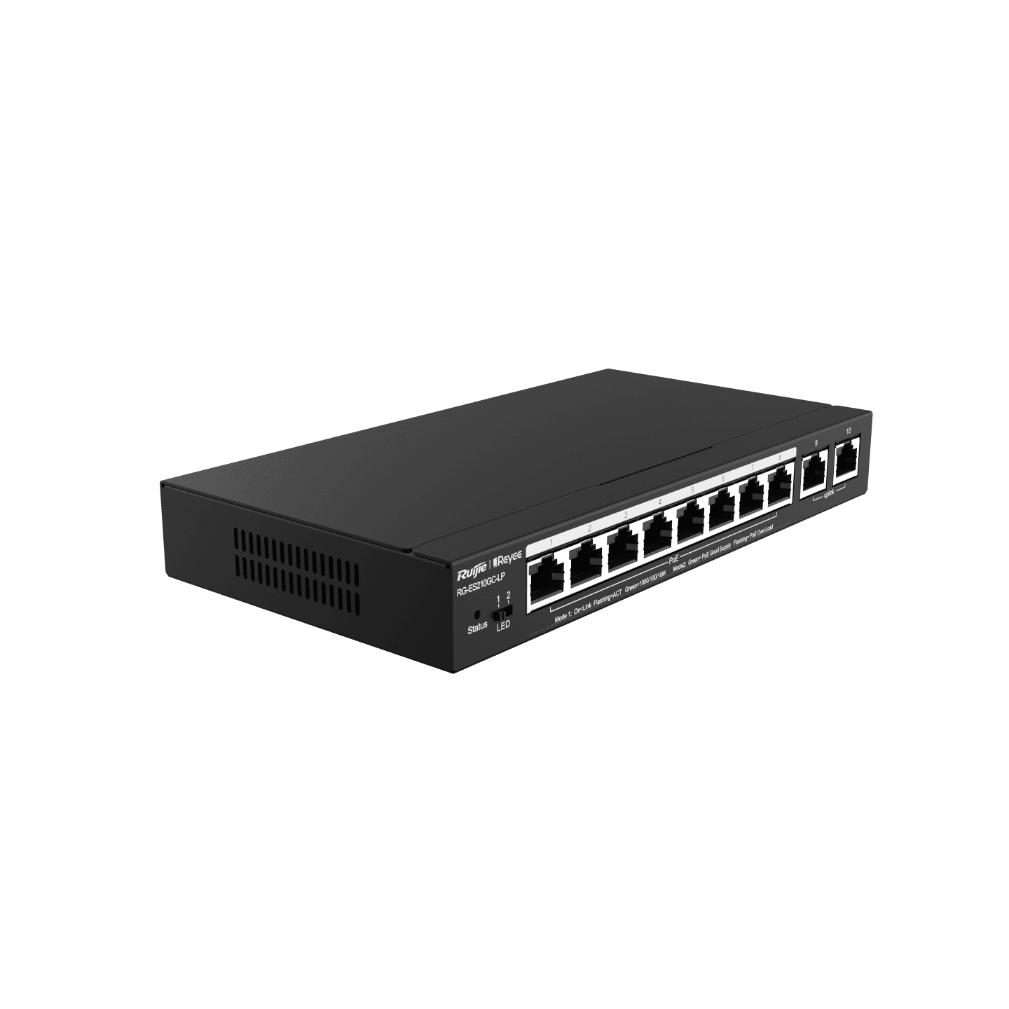 RG-ES210GC-LP, 10-Port Gigabit Smart Cloud Managed PoE Switch