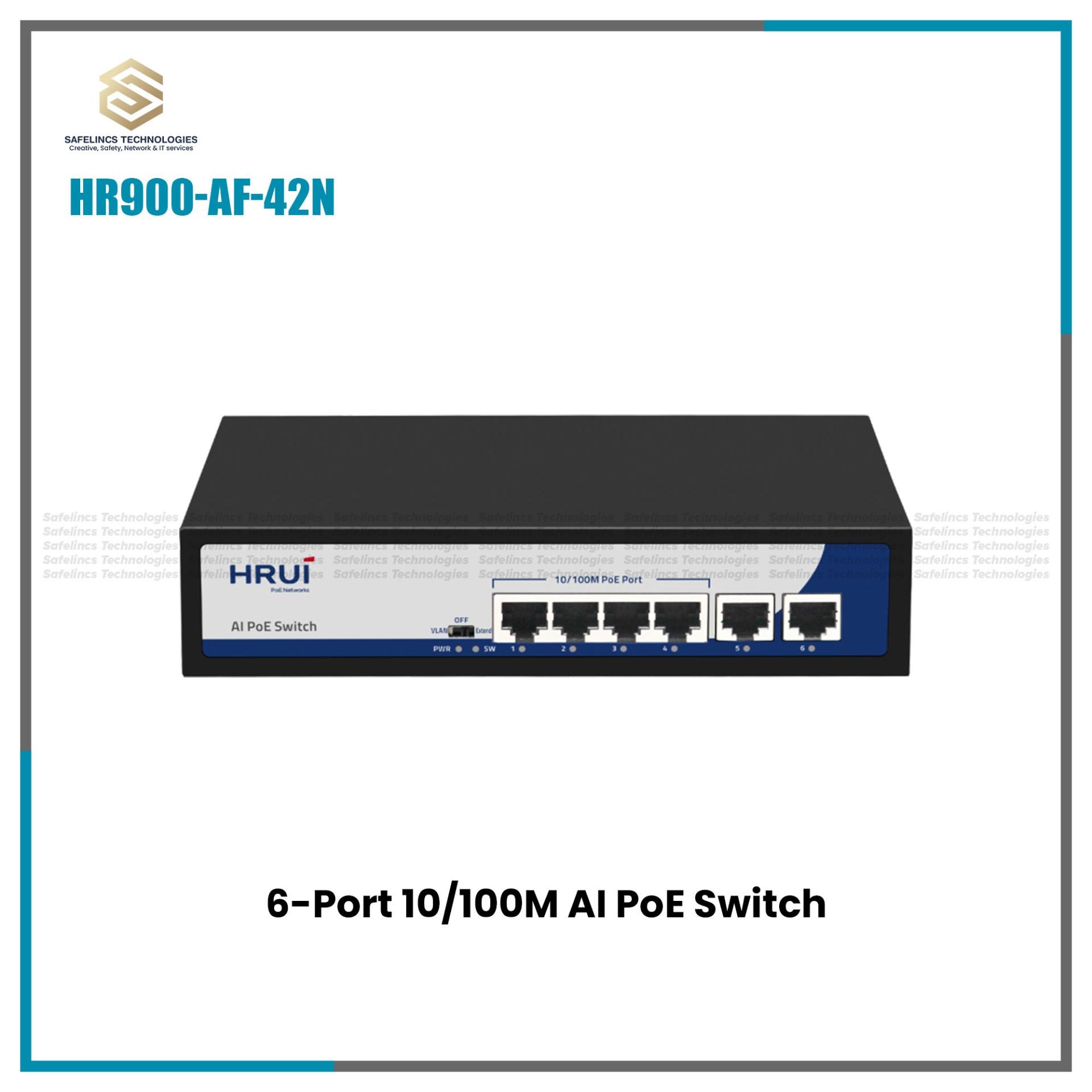 6-Port-10-100M-AI-PoE-Switch-Safelincs Poe Switch in Nepal