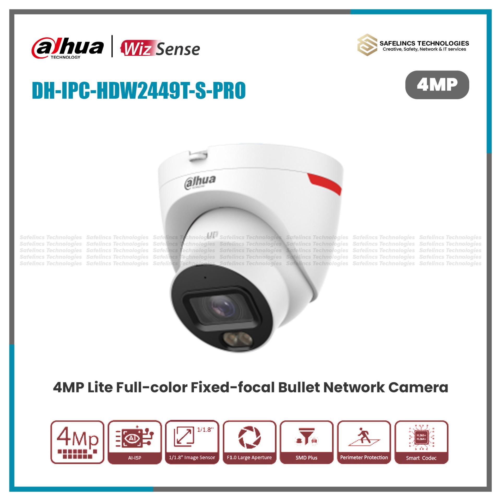 Dahua- IP Network CCTV  4 MegapixelDH-IPC-HDW2449T-S-PRO