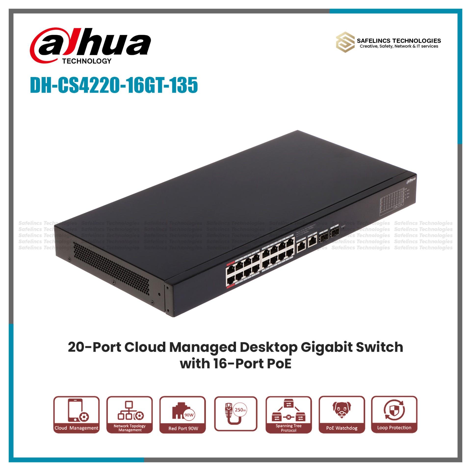 DH-CS4220-16GT-135- 16 Ports Cloud Managed Network Poe Switch.